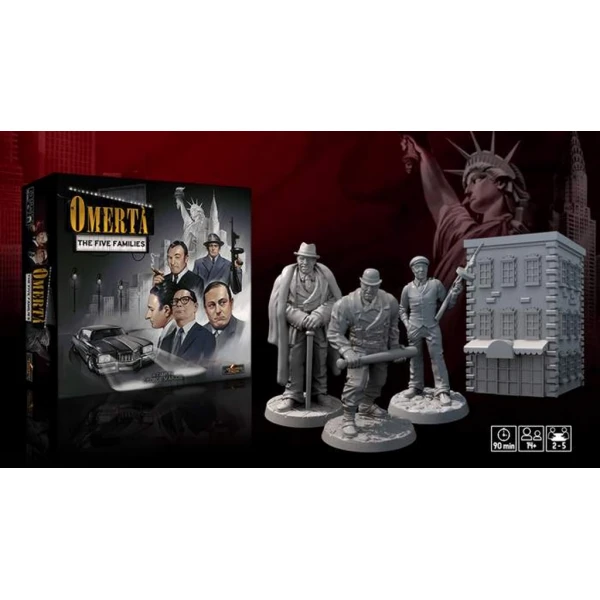 Омерта: Пять Семей - База с Мини-дополнением и Промо Набором (Omertà: The Five Families Deluxe Ks + Death Contracts + Bloody Dominance)