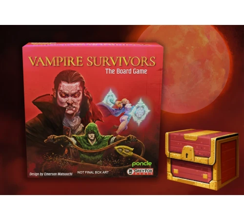 Выжившие среди вампиров: Делюкс версия с Сундуком для карт (Vampire Survivors Deluxe Board Game with Deck Box)