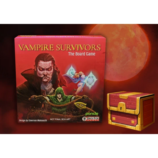Выжившие среди вампиров: Делюкс версия с Сундуком для карт (Vampire Survivors Deluxe Board Game with Deck Box)